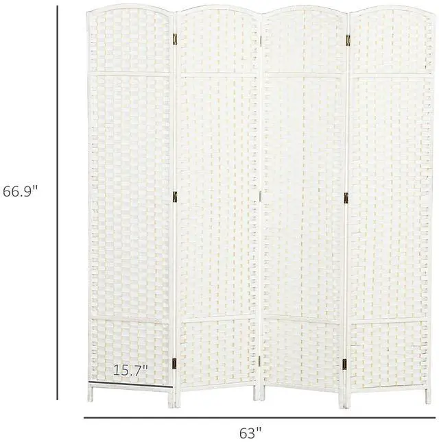 Alt view image 7 of 7 - Room Divider 4 Panel Folding Privacy Screen 5.6' Tall Brown | Freestanding Partition, Home Office, Bedroom