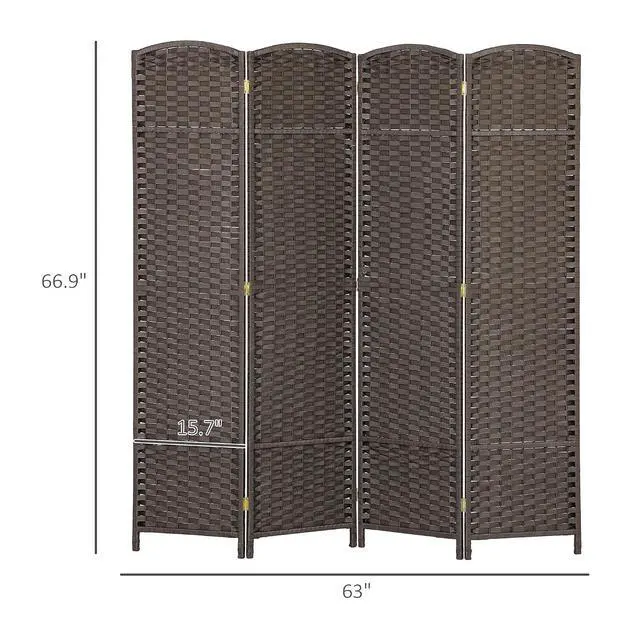Alt view image 7 of 7 - Room Divider 4 Panel Folding Privacy Screen 5.6' Tall White | Freestanding Partition, Home Office, Bedroom