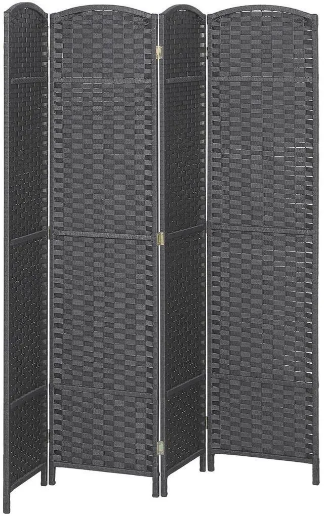Main image of Room Divider 4 Panel Folding Privacy Screen 5.6' Tall Beige | Freestanding Partition, Home Office, Bedroom