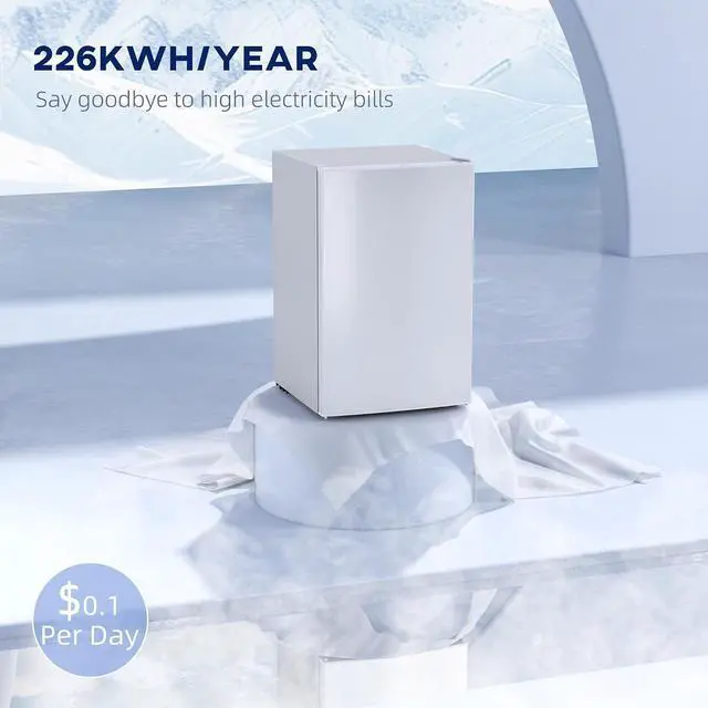 Alt view image 5 of 7 - Mini Fridge with Freezer, 4.5 Cu.Ft, Adjustable Thermostat, White | Small Refrigerator, Energy Efficient, Low Noise, Mini Refrigerator for Bedroom, Dorm, Office