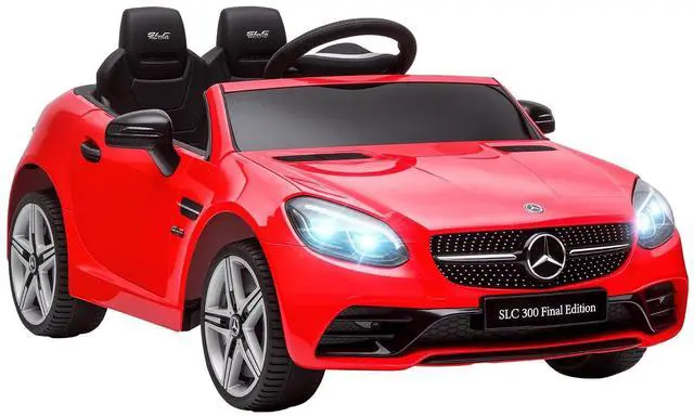 Main image of Mercedes SLC 300 Licensed 12V Ride On Car for Kids for 3-6 Y Red | Remote Control, 2 Speeds, Battery Powered Kids Electric Car, Music, Lights, Suspension