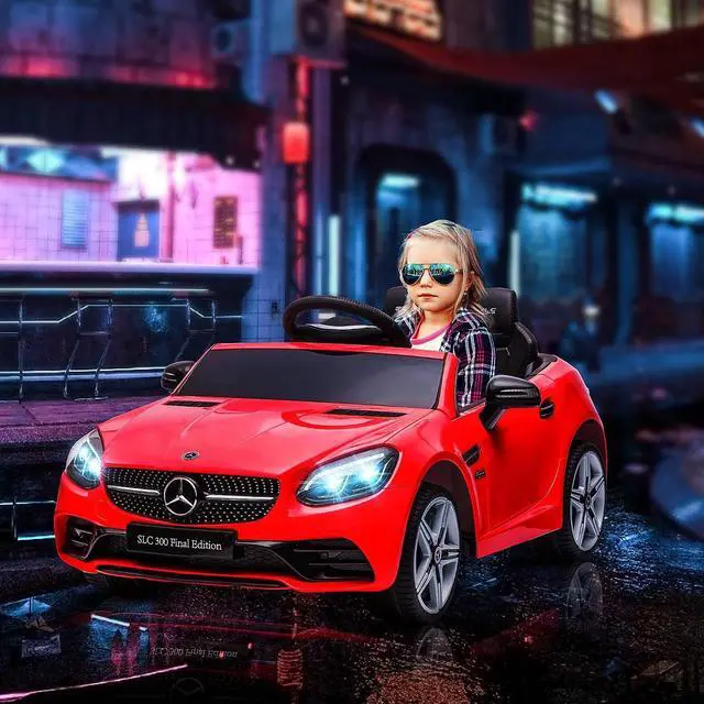 Alt view image 2 of 7 - Mercedes SLC 300 Licensed 12V Ride On Car for Kids for 3-6 Y Red | Remote Control, 2 Speeds, Battery Powered Kids Electric Car, Music, Lights, Suspension
