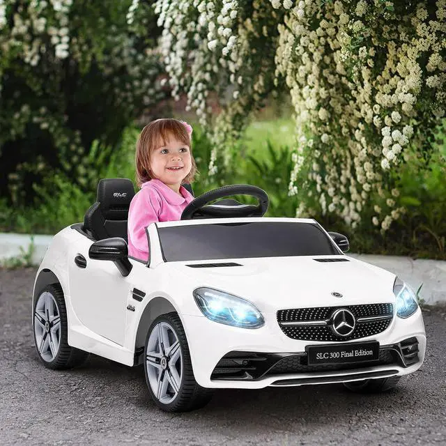 Alt view image 2 of 7 - Mercedes SLC 300 Licensed 12V Ride On Car for Kids for 3-6 Y White | Remote Control, 2 Speeds, Battery Powered Kids Electric Car, Music, Lights, Suspension
