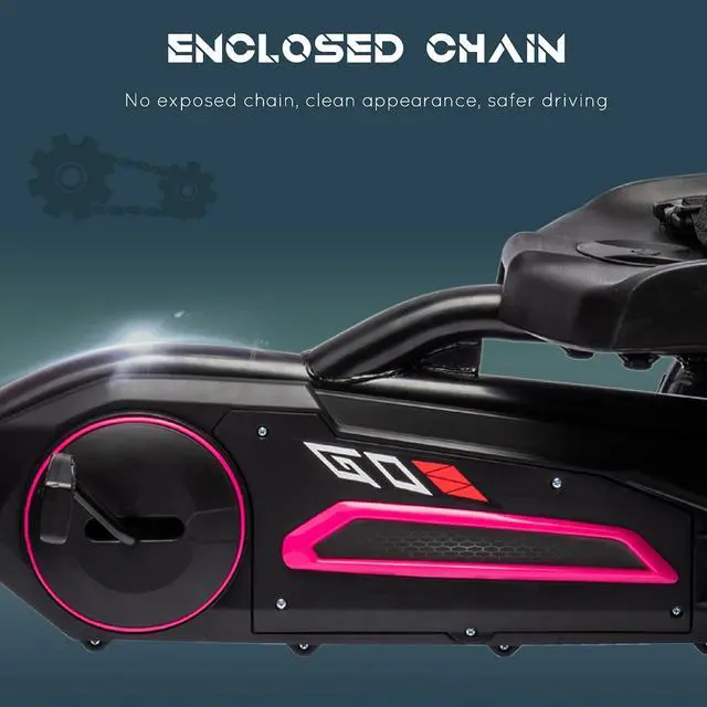 Alt view image 6 of 7 - Kids Pedal Go Kart with Swing Axle Adjustable Seat for Ages 3-8 Pink | Outdoor Ride on Toys, Handbrake, 4 Shock-Absorbing Wheels, Gift for Boys and Girls