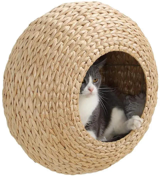 Main image of PawHut Cat Wall Furniture Cat Wall Shelf for Indoor Cats Natural Wood | Cat Condo with Washable Cushion, for Kittens