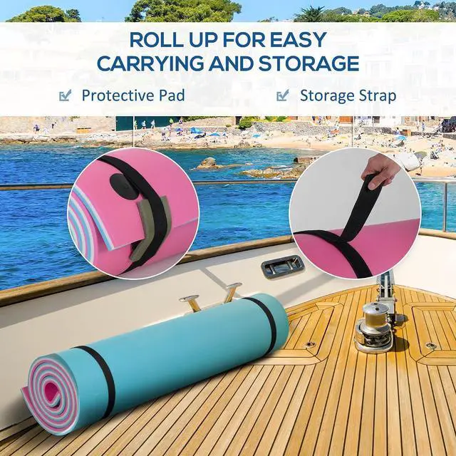 Alt view image 3 of 7 - 5' Floating Mat 3 Layer Lily Pad | Thick and Durable, Swimming Pool, Water Activities, Lake, Oceans