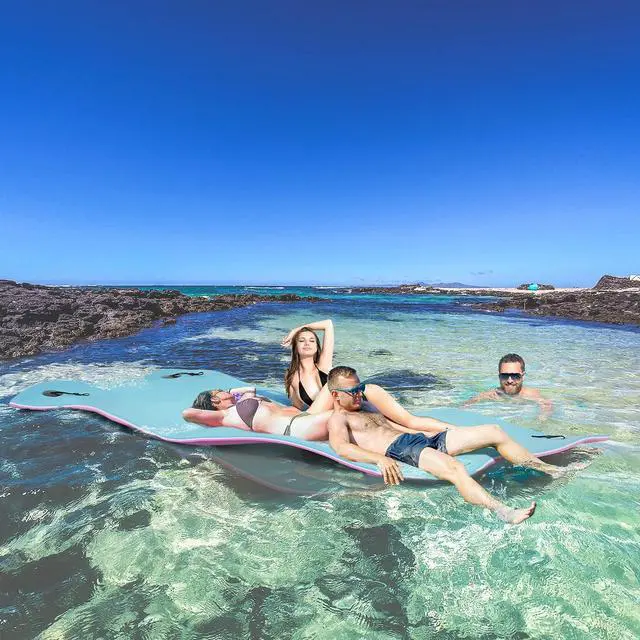 Alt view image 2 of 7 - 5' Floating Mat 3 Layer Lily Pad | Thick and Durable, Swimming Pool, Water Activities, Lake, Oceans