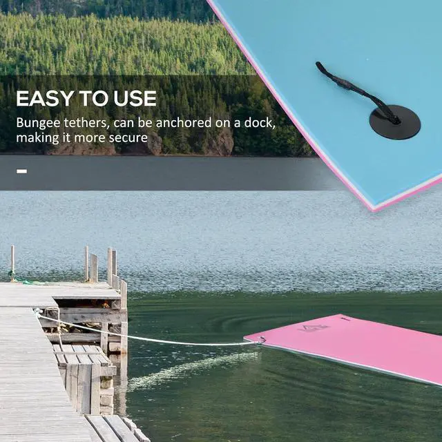 Alt view image 5 of 7 - 5' Floating Mat 3 Layer Lily Pad | Thick and Durable, Swimming Pool, Water Activities, Lake, Oceans