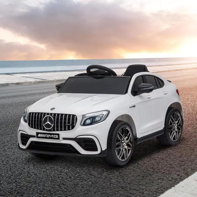 Alt view image 2 of 7 - 12V Toddler Ride On Car Mercedes Benz AMG GLC63S Coupe 2 Speed White | Remote Control, Electric Car, MP3 Player, Light, Horn, Songs, Suspension