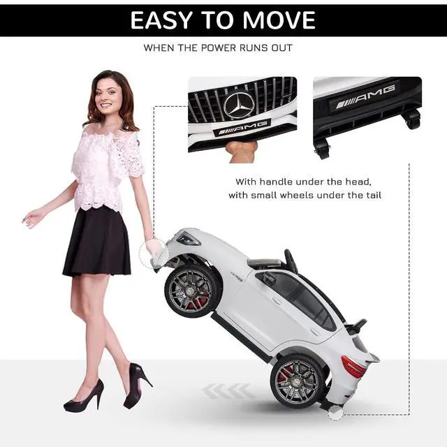 Alt view image 4 of 7 - 12V Toddler Ride On Car Mercedes Benz AMG GLC63S Coupe 2 Speed White | Remote Control, Electric Car, MP3 Player, Light, Horn, Songs, Suspension