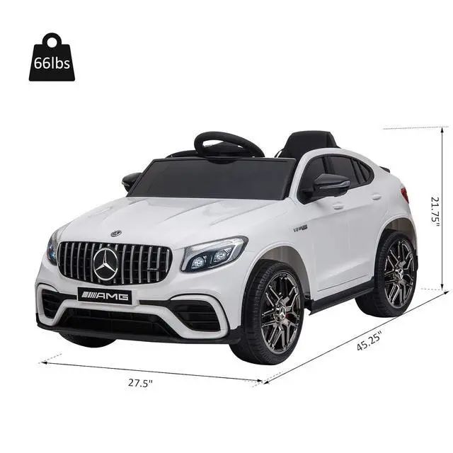 Alt view image 7 of 7 - 12V Toddler Ride On Car Mercedes Benz AMG GLC63S Coupe 2 Speed White | Remote Control, Electric Car, MP3 Player, Light, Horn, Songs, Suspension