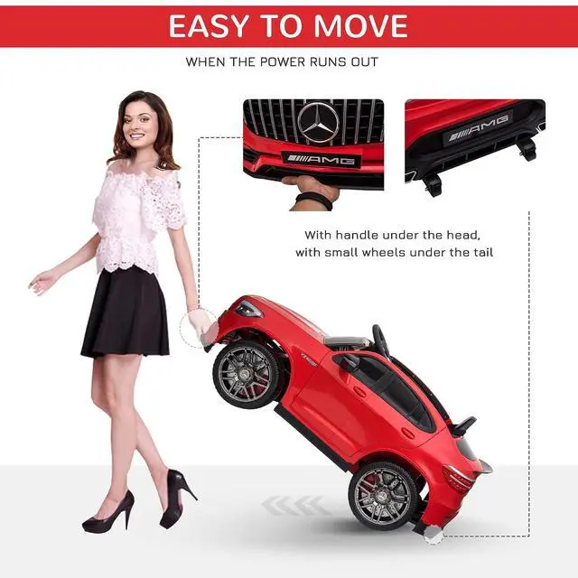 Alt view image 6 of 7 - 12V Toddler Ride On Car Mercedes Benz AMG GLC63S Coupe 2 Speed Red | Remote Control, Electric Car, MP3 Player, Light, Horn, Songs, Suspension