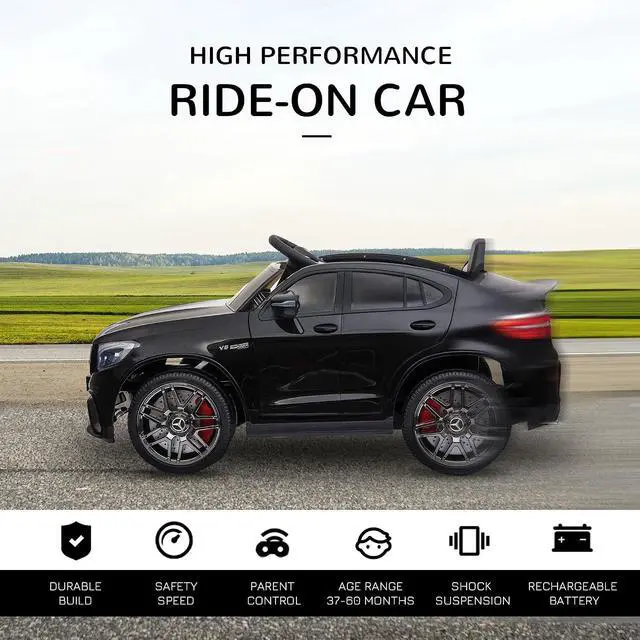 Alt view image 3 of 7 - 12V Toddler Ride On Car Mercedes Benz AMG GLC63S Coupe 2 Speed Black | Remote Control, Electric Car, MP3 Player, Light, Horn, Songs, Suspension