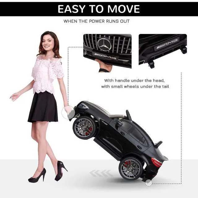 Alt view image 4 of 7 - 12V Toddler Ride On Car Mercedes Benz AMG GLC63S Coupe 2 Speed Black | Remote Control, Electric Car, MP3 Player, Light, Horn, Songs, Suspension
