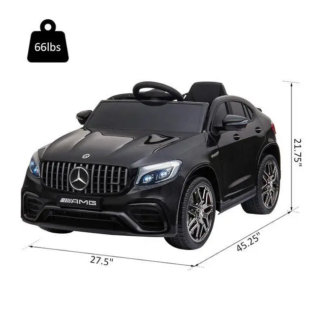 Alt view image 7 of 7 - 12V Toddler Ride On Car Mercedes Benz AMG GLC63S Coupe 2 Speed Black | Remote Control, Electric Car, MP3 Player, Light, Horn, Songs, Suspension