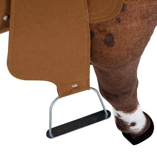 Alt view image 6 of 7 - Qaba Sound-Making Ride On Horse for Toddlers 3-5 with Padding Brown | Neighing and Galloping Sound, Stuffed Animal Horse Toy for Kids, Soft Feel