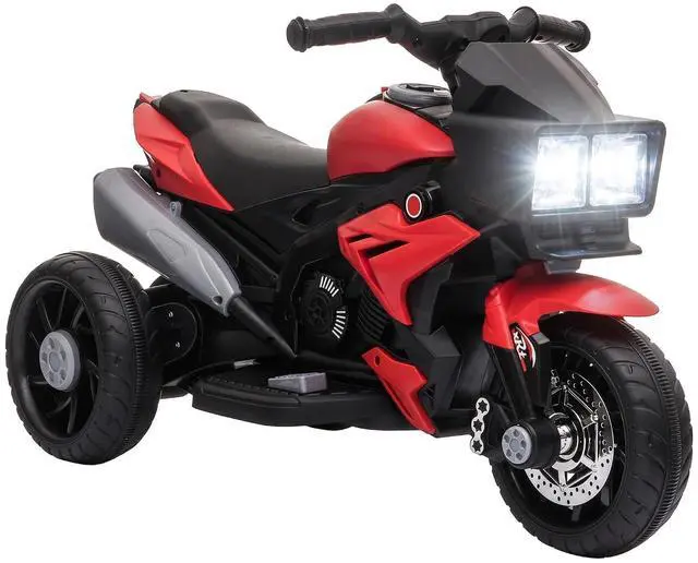 Main image of 6V Kids Motorcycle Toddler Ride-on Toy 3-Wheel Music Horn Red | Battery-Operated Mini Electric Motorbike, Forward/Reverse Switch, Headlights