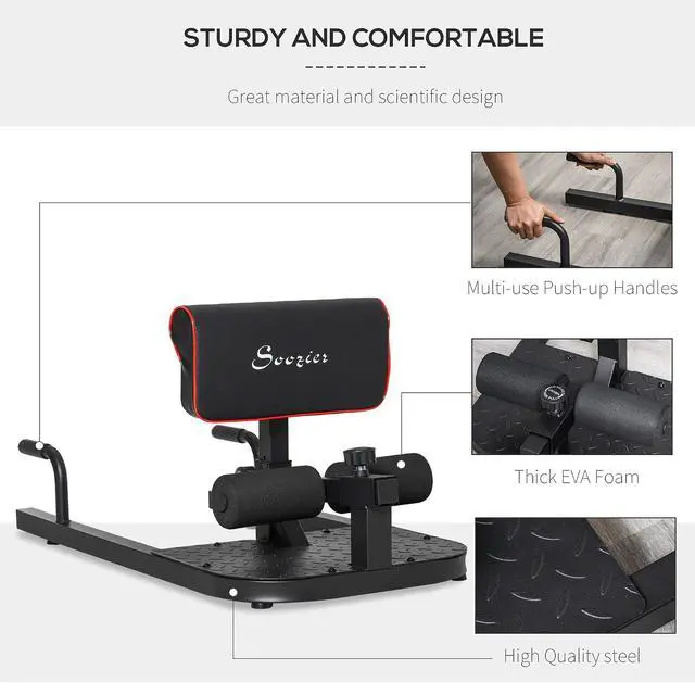 Alt view image 4 of 7 - 3-in-1 Padded Push Up Sit Deep Sissy Squat Machine | Home Gym Fitness Equipment