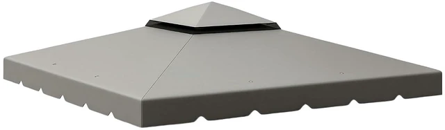 Main image of 10' x 10' Gazebo Replacement Canopy Double Vented Roof Light Gray | Gazebo Top Cover, for Outsunny 9.7' x 9.7' Frame, Garden Patio Outdoor, TOP ONLY