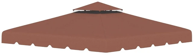Main image of 10' x 10' Gazebo Replacement Canopy Double Vented Roof Coffee | Gazebo Top Cover, for Outsunny 9.7' x 9.7' Frame, Garden Patio Outdoor, TOP ONLY