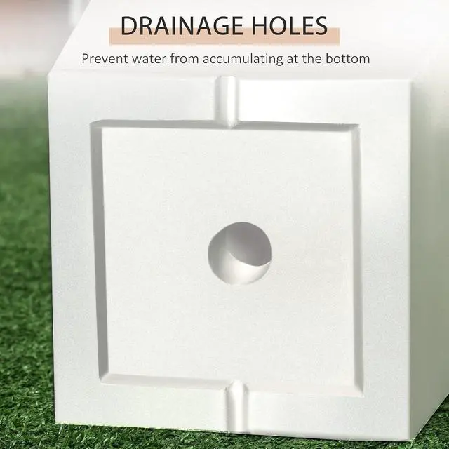 Alt view image 6 of 7 - 2-Pack Outdoor Planter Set with Drainage Holes, 22in & 18in, White | Flower Pots, Durable & Stackable Plant Pot, for Porch, Entryway, Patio, Yard, Garden