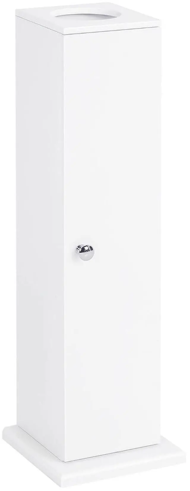 Main image of Toilet Paper Cabinet Small Bathroom Corner Floor Cabinet Thin White | Doors and Shelves, Storage Bathroom Organizer, for Paper Shampoo