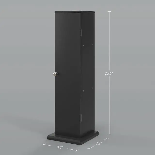Alt view image 3 of 7 - Toilet Paper Cabinet Small Bathroom Corner Floor Cabinet Thin Black | Doors and Shelves, Storage Bathroom Organizer, for Paper Shampoo