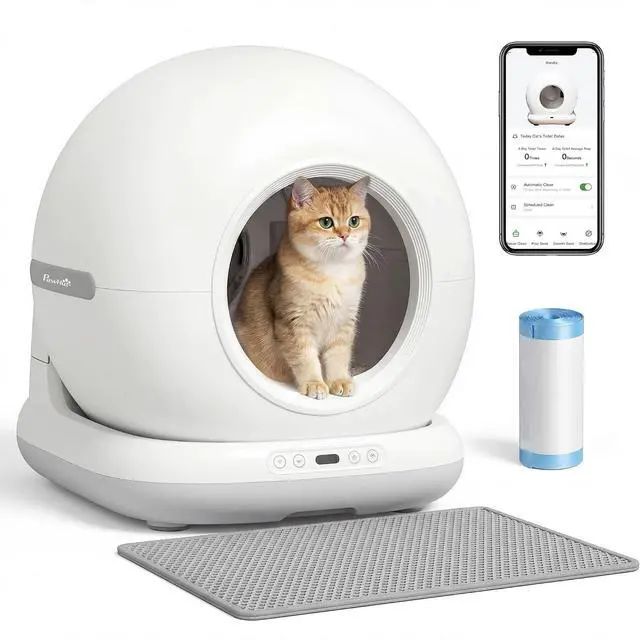 Main image of PawHut Automatic Cat Litter Box for Multiple Cats 72L App Control | Self Cleaning Litter Box, 2.4G Wifi, Odor & Noise Control, Safety Sensors, Deodorant Gel, Litter Mat, 1 Roll Garbage Bag