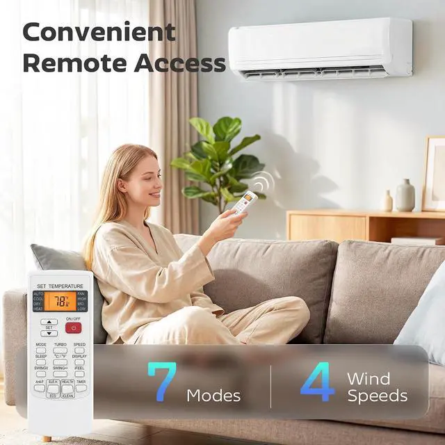 Alt view image 4 of 7 - 24000 BTU Mini Split AC/Heating System, 19 SEER2, 230V Heat Pump | Inverter, Energy Efficient Ductless, Air Conditioner, Cools up to 1500 Sq. Ft., Complete Installation Kit