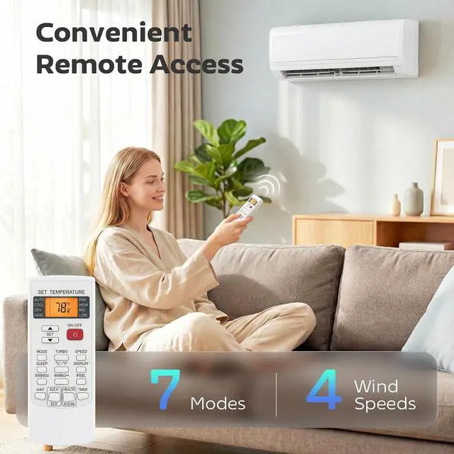 Alt view image 3 of 7 - 12000 BTU Mini Split AC/Heating System, 22 SEER2, 115V Heat Pump | Inverter, Energy Efficient Ductless Air Conditioner, Cools up to 750 Sq. Ft., Complete Installation Kit