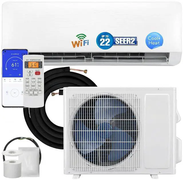 Main image of 12000 BTU Mini Split AC/Heating System SEER2 22 Inverter Heat Pump | 115V, Compatible with Alexa, Energy Efficient Ductless Air Conditioner, Cools 750 Sq.Ft, WiFi Enabled, Install Kit