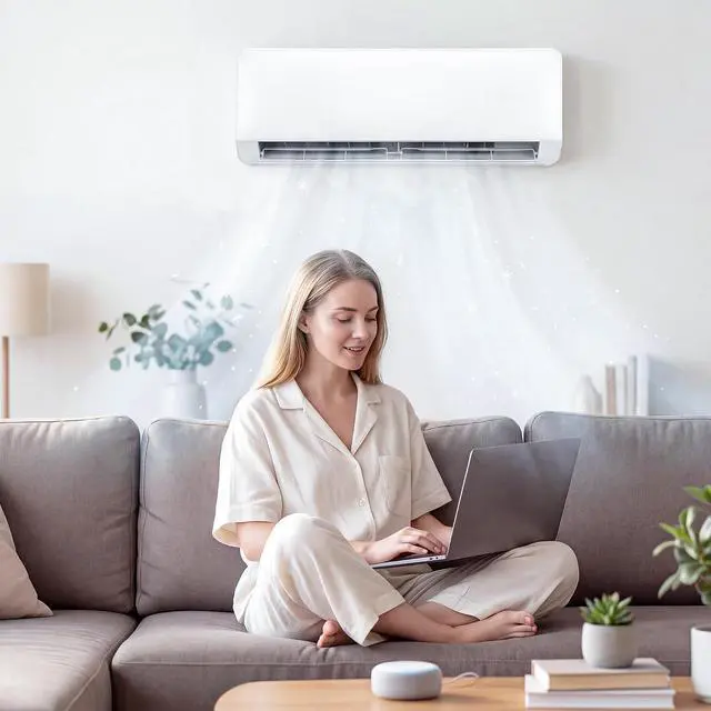 Alt view image 6 of 7 - 12000 BTU Mini Split AC/Heating System SEER2 22 Inverter Heat Pump | 115V, Compatible with Alexa, Energy Efficient Ductless Air Conditioner, Cools 750 Sq.Ft, WiFi Enabled, Install Kit