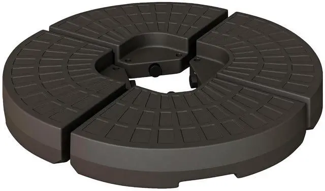 Main image of 4 Pieces Cantilever Patio Umbrella Base Fan Shaped Weight Coffee | Built-In Handles, Rugged Material, 148 lbs Water, 220 lbs Water and Sand