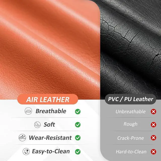 Alt view image 7 of 7 - Swivel Recliner Chair, Air Leather Reclining Armchair, Orange | with Retractable Footrest, Wood Base, Adjustable High Back, for Small Spaces, Living Room, RV, Bedroom