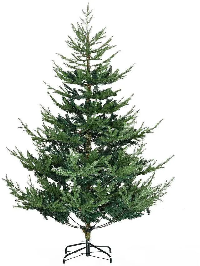 Main image of 6 Foot Artificial Christmas Tree, Nordic Pine, Green | Hinged Xmas Tree, 795 Realistic Branches, Wide Steel Base, Auto Open