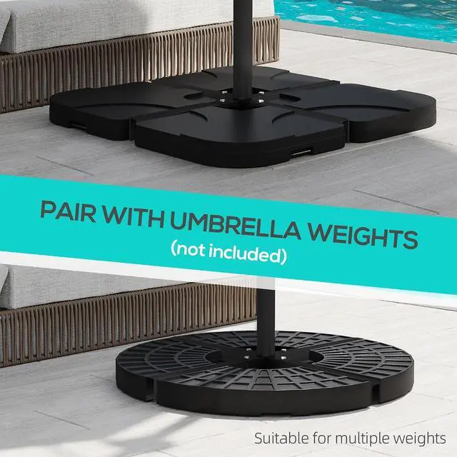 Alt view image 5 of 7 - Outdoor Universal Cross Brace Stand for Patio Umbrella, Black | Cross Umbrella Base, for Large Market or Small Offset Types