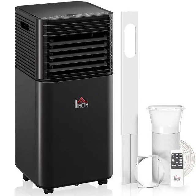 Main image of 8000 BTU Portable Air Conditioner for Rooms up to 344 Sq.Ft. Black | 4-in-1 Mobile AC Unit, Dehumidifier, Cooling Fan, Sleep, Remote, 24H Timer, Auto Off, Window Installation Kit