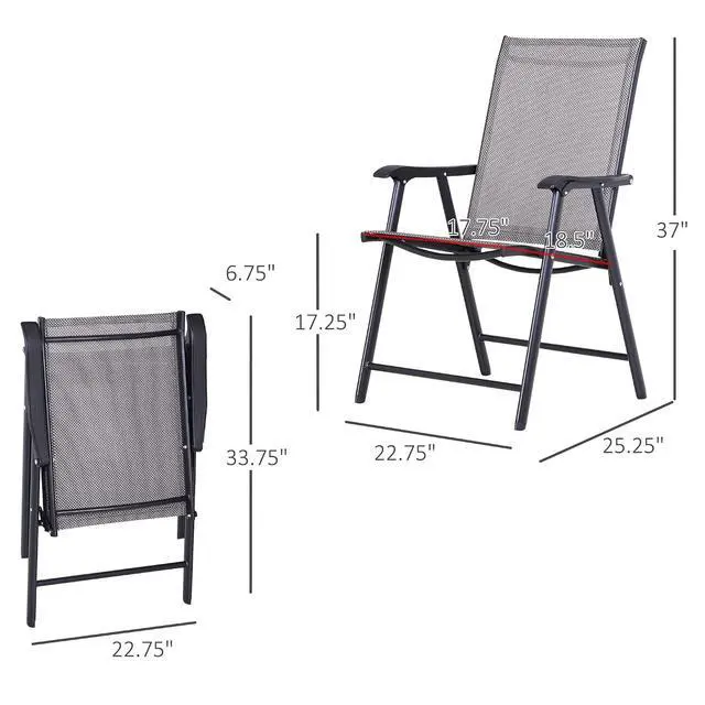 Alt view image 7 of 7 - Folding Outdoor Patio Chairs Set of 4 Stackable Portable for Deck, Garden, Camping and Travel
