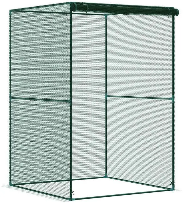 Main image of 6' x 4' x 6' Crop Cage, Plant Protection Tent, Dark Green | Zippered Doors, for Vegetable Garden Backyard Outdoor Use