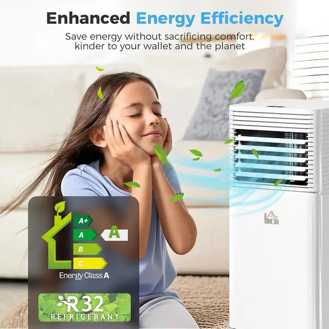 Alt view image 4 of 7 - 10000 BTU Mobile Portable Air Conditioner for 441 Sq.Ft. White | 4-in-1 AC Unit, Cooling, Dehumidifier, Fan, Sleep Mode, Remote, 24H Timer, LED Display, Window Kit
