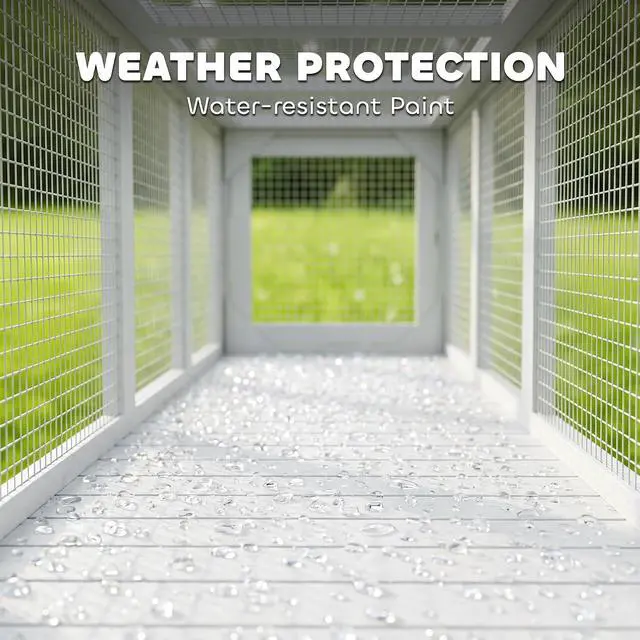 Alt view image 4 of 7 - PawHut Outdoor Cat Tunnel with Extendable Design, 79" L, White | Wooden Cat Run with Weather Protection, Connecting Inside and Outside, for Deck Patios, Balconies