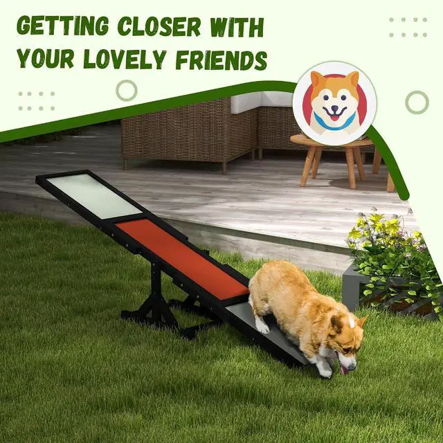 Alt view image 5 of 7 - PawHut Wooden Dog Agility Seesaw for Exercise 71" L x 12" W x 12" H Black | Balance Training, Platform Equipment Run Game Toy, Weather Resistant Pet Supplies, Outdoor Backyard