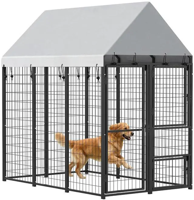Main image of PawHut Large Dog Kennel Outdoor with Roof for Large Pets Run 6' x 4' x 6' | 3 Doors, Expandable Heavy Duty Outside Run Enclosure, Secure Lock, Removable Door, Small Medium Pets, Chickens, Ducks
