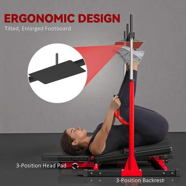Alt view image 5 of 7 - Vertical Leg Press Machine, 660LBS Capacity, Leg Strength Training Machine with Adjustable Leg, Back, and Head Positions for Home Gym, 1" Standard Plate Compatible