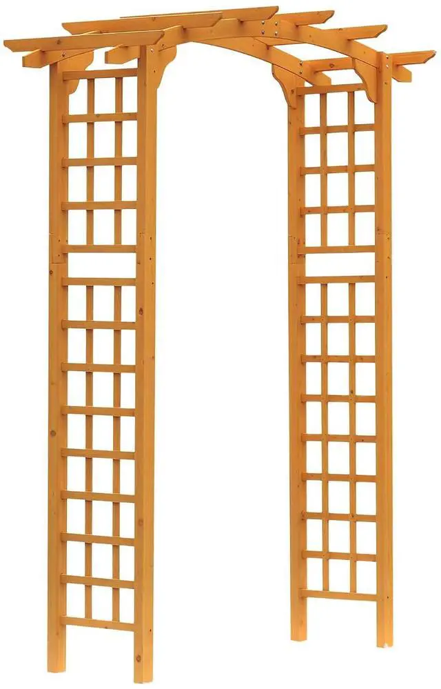 Main image of 90in Wood Garden Arbor Arch with Trellis Wall Decor for Party | for Climbing & Hanging Plants, Weddings, Birthdays, Backyards