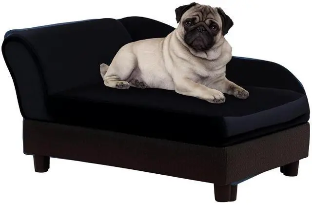 Main image of PawHut Luxury Fancy Dog Couch with Hidden Storage for Puppies, Black | Small Dog Sofa Bed with 2" Soft Foam, Modern Pet Furniture for Little Breeds