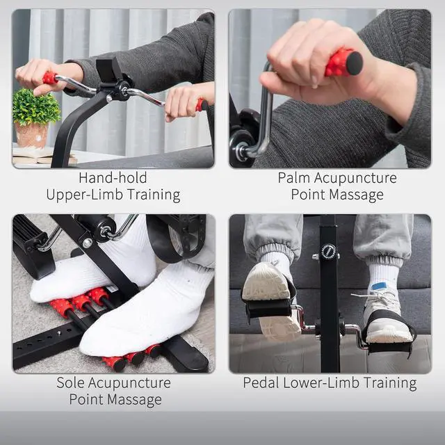 Alt view image 7 of 7 - Pedal Exerciser for Seniors, Height-Adjustable with LCD Display | Hand Arm Knee and Leg Exercise Machine, Foot Massage Roller