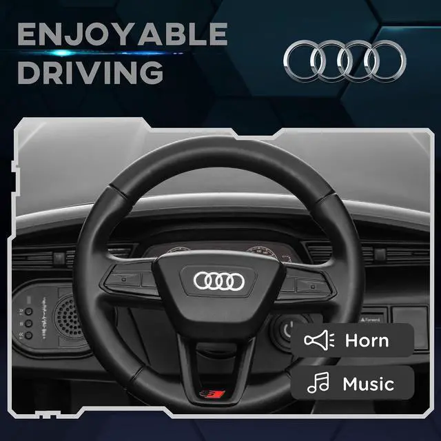 Alt view image 5 of 7 - Qaba Audi Q8 e-tron Sportback Licensed 12V Kids Ride on Car Music Gray | Battery Powered Kids Electric Car, Remote Control, 4 Spring Suspension Wheels, Soft Start, LED Headlights, Horn