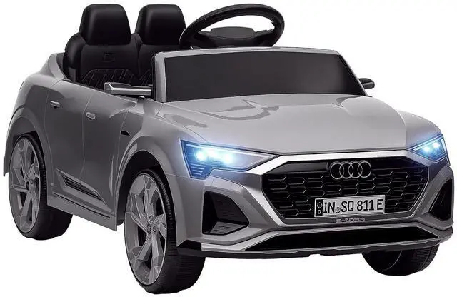 Main image of Qaba Audi Q8 e-tron Sportback Licensed 12V Kids Ride on Car Music Gray | Battery Powered Kids Electric Car, Remote Control, 4 Spring Suspension Wheels, Soft Start, LED Headlights, Horn