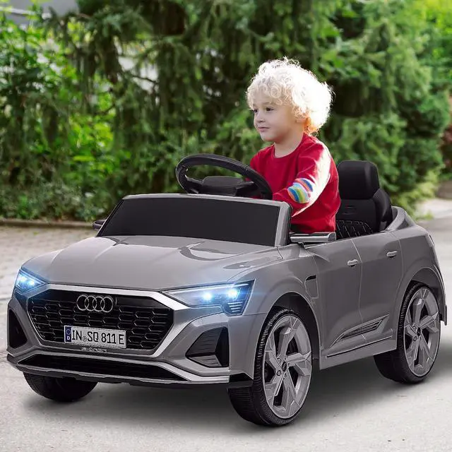 Alt view image 2 of 7 - Qaba Audi Q8 e-tron Sportback Licensed 12V Kids Ride on Car Music Gray | Battery Powered Kids Electric Car, Remote Control, 4 Spring Suspension Wheels, Soft Start, LED Headlights, Horn